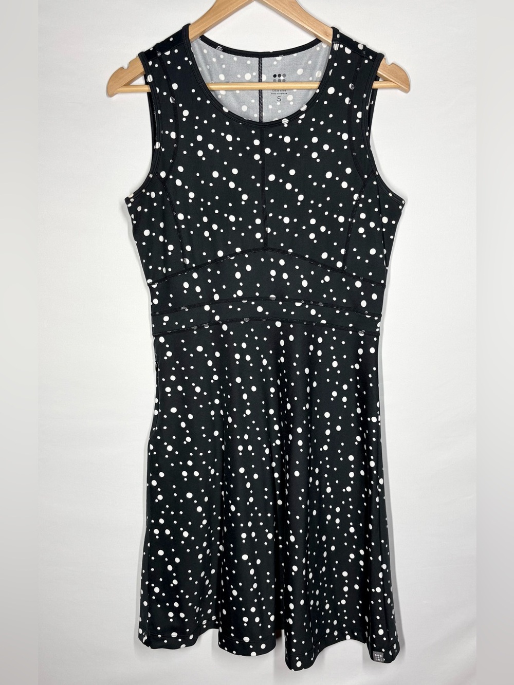Title Nine Tank Dream Dress in Black & White Polka Dots. Small